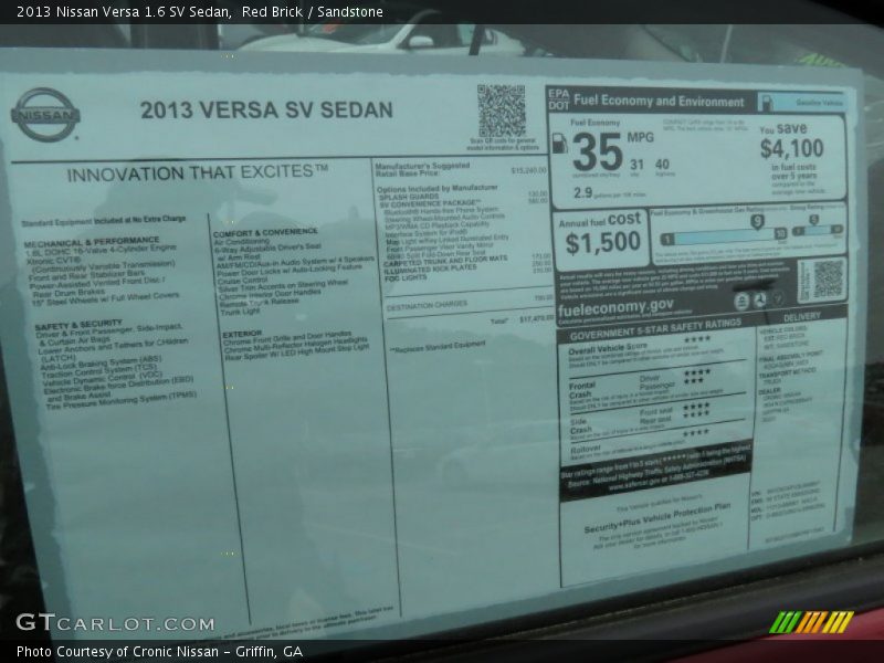 Red Brick / Sandstone 2013 Nissan Versa 1.6 SV Sedan