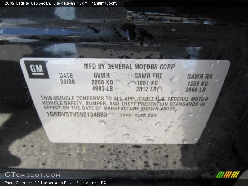 Black Raven / Light Titanium/Ebony 2009 Cadillac CTS Sedan