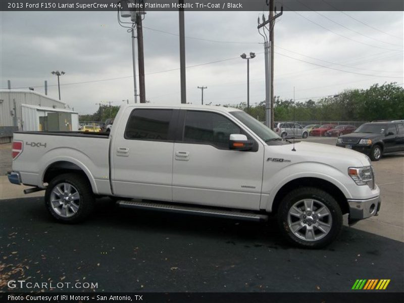 White Platinum Metallic Tri-Coat / Black 2013 Ford F150 Lariat SuperCrew 4x4