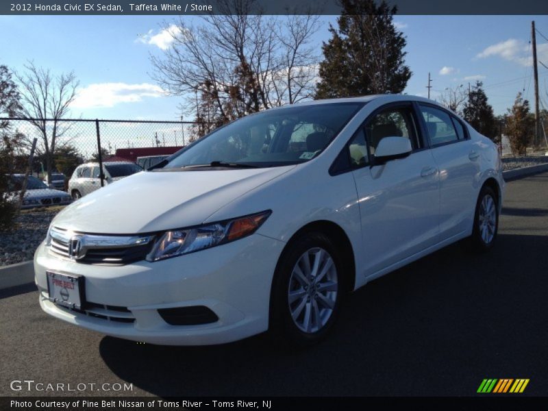 Taffeta White / Stone 2012 Honda Civic EX Sedan