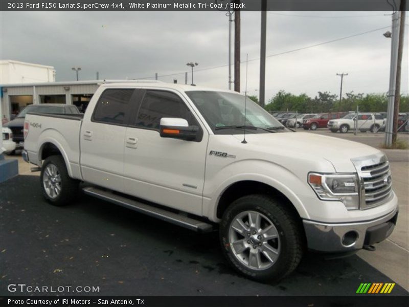 White Platinum Metallic Tri-Coat / Black 2013 Ford F150 Lariat SuperCrew 4x4