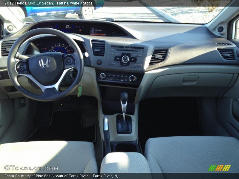 Taffeta White / Stone 2012 Honda Civic EX Sedan