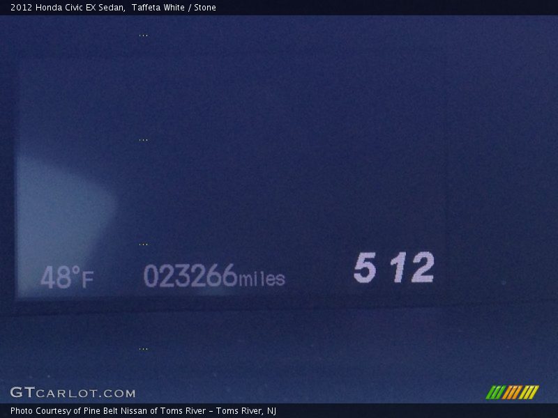 Taffeta White / Stone 2012 Honda Civic EX Sedan