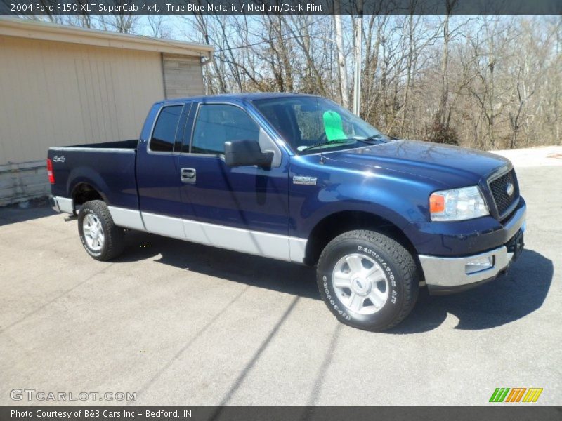 True Blue Metallic / Medium/Dark Flint 2004 Ford F150 XLT SuperCab 4x4