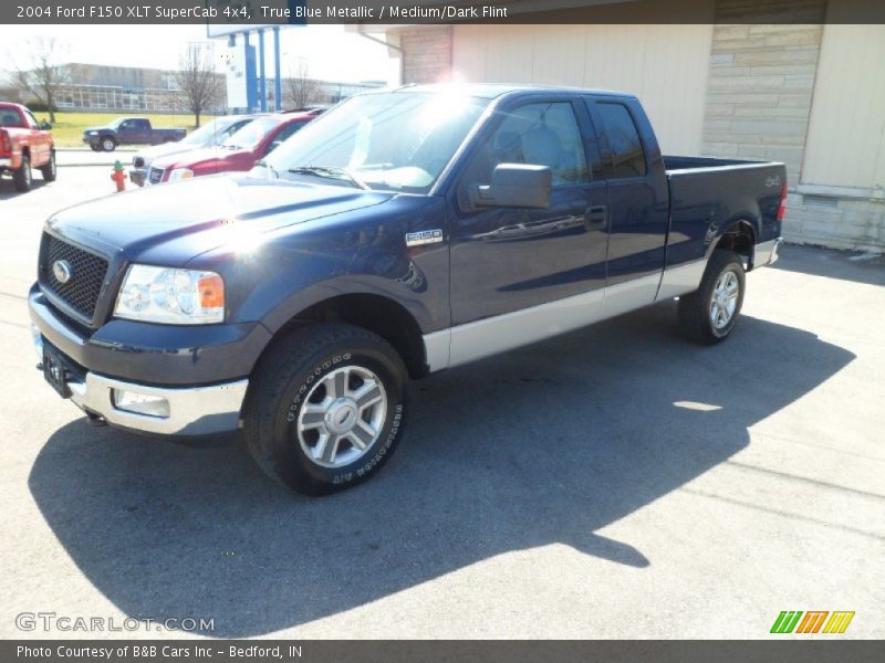 True Blue Metallic / Medium/Dark Flint 2004 Ford F150 XLT SuperCab 4x4