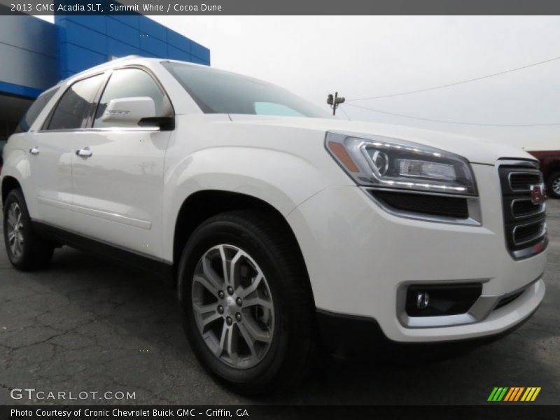 Summit White / Cocoa Dune 2013 GMC Acadia SLT