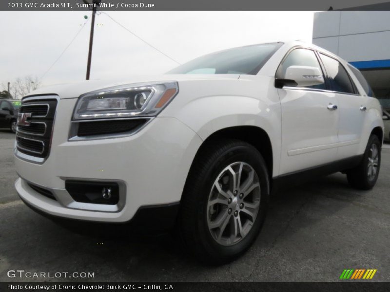 Summit White / Cocoa Dune 2013 GMC Acadia SLT