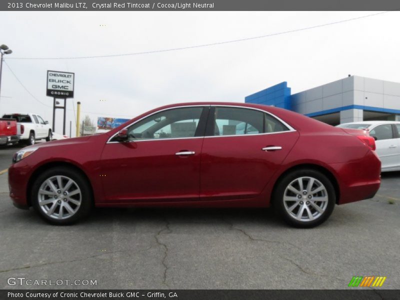 Crystal Red Tintcoat / Cocoa/Light Neutral 2013 Chevrolet Malibu LTZ