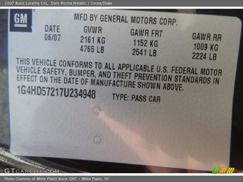 Dark Mocha Metallic / Cocoa/Shale 2007 Buick Lucerne CXL