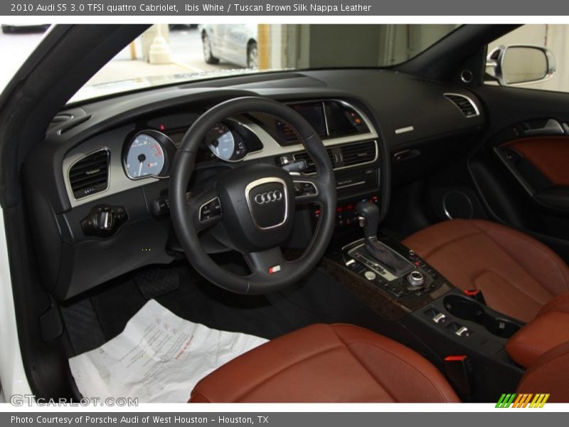 Ibis White / Tuscan Brown Silk Nappa Leather 2010 Audi S5 3.0 TFSI quattro Cabriolet