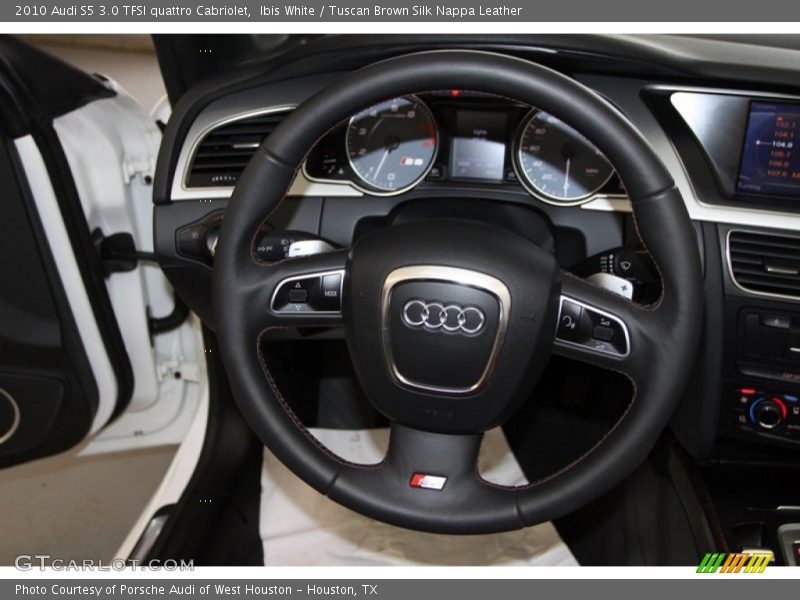 Ibis White / Tuscan Brown Silk Nappa Leather 2010 Audi S5 3.0 TFSI quattro Cabriolet