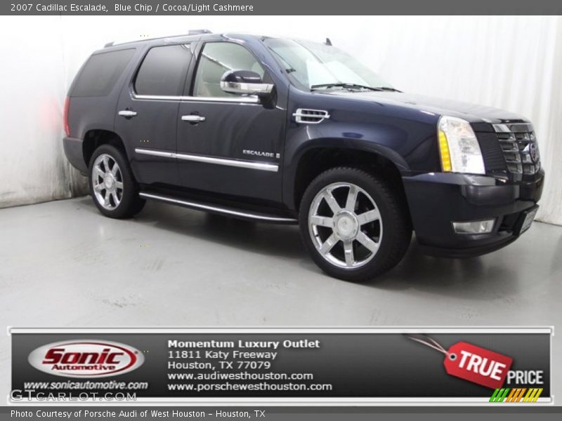Blue Chip / Cocoa/Light Cashmere 2007 Cadillac Escalade