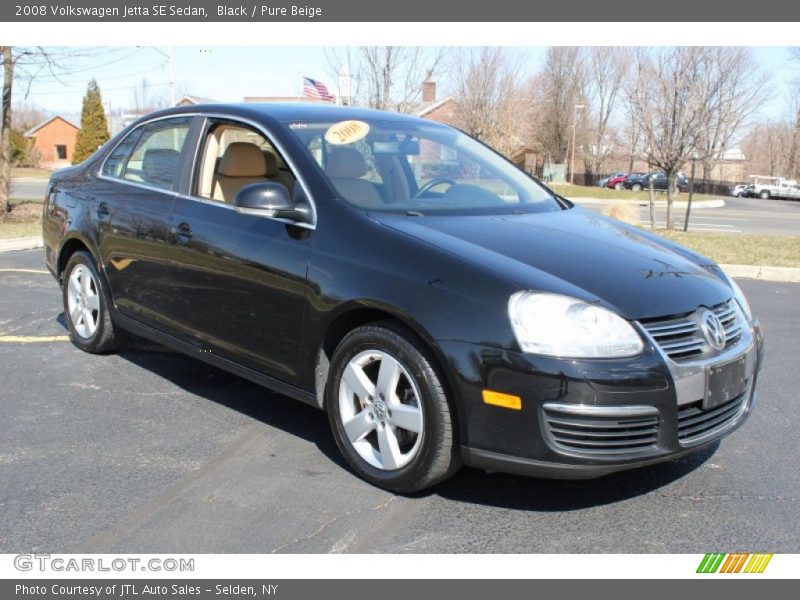 Black / Pure Beige 2008 Volkswagen Jetta SE Sedan