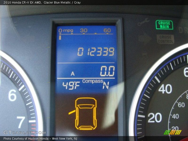 Glacier Blue Metallic / Gray 2010 Honda CR-V EX AWD
