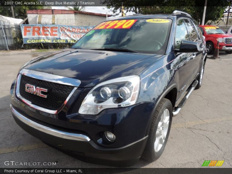 Deep Blue Metallic / Titanium 2007 GMC Acadia SLE