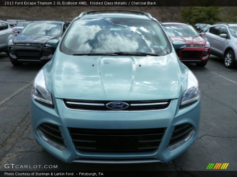 Frosted Glass Metallic / Charcoal Black 2013 Ford Escape Titanium 2.0L EcoBoost 4WD