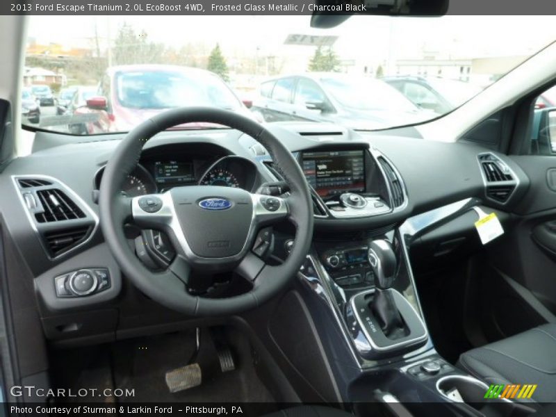 Frosted Glass Metallic / Charcoal Black 2013 Ford Escape Titanium 2.0L EcoBoost 4WD