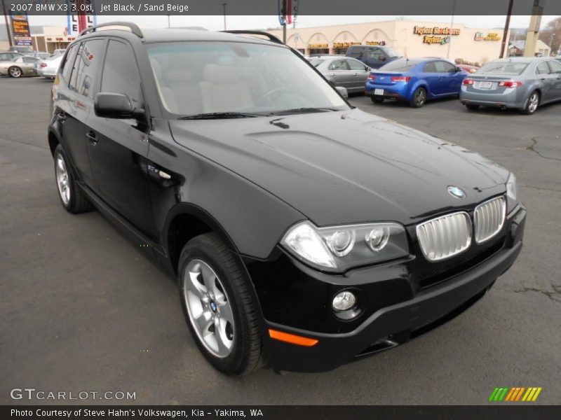 Jet Black / Sand Beige 2007 BMW X3 3.0si