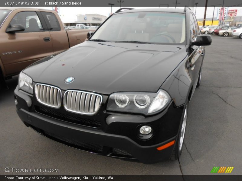 Jet Black / Sand Beige 2007 BMW X3 3.0si