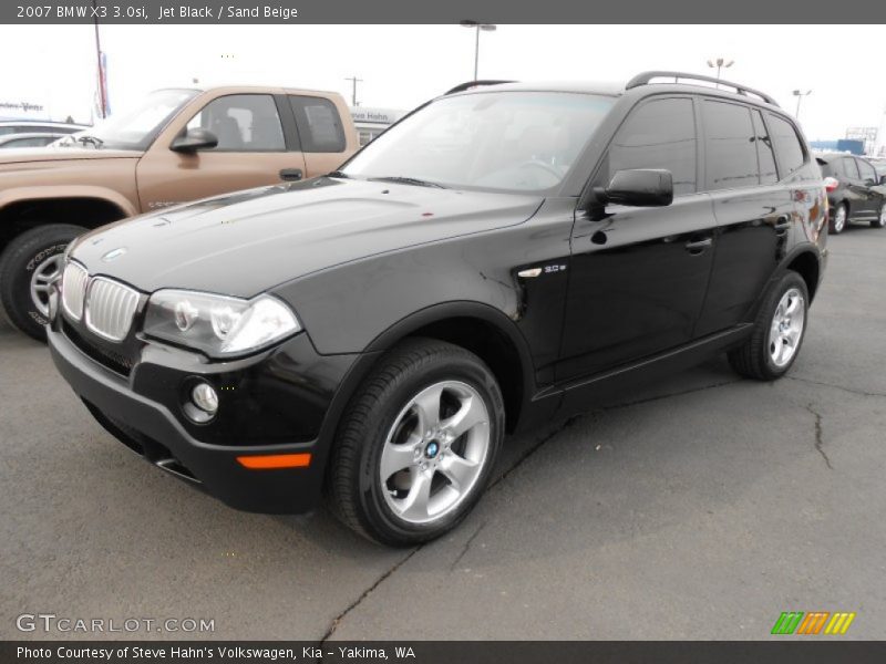Jet Black / Sand Beige 2007 BMW X3 3.0si