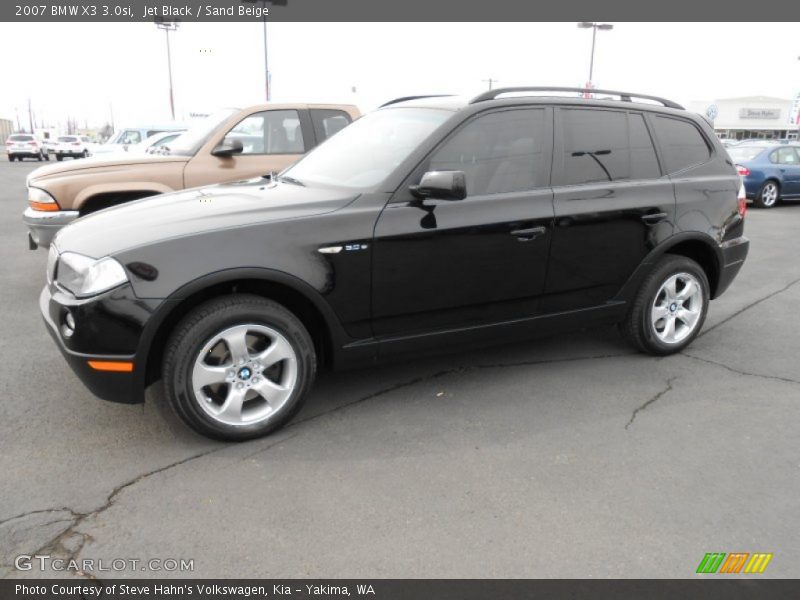 Jet Black / Sand Beige 2007 BMW X3 3.0si