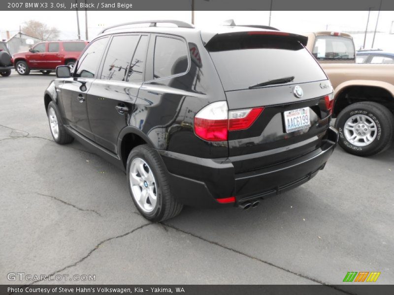 Jet Black / Sand Beige 2007 BMW X3 3.0si