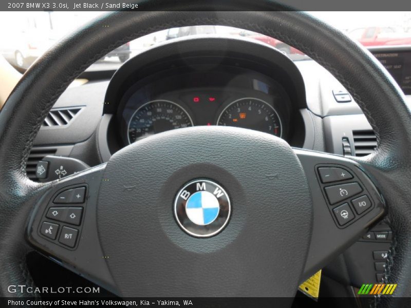 Jet Black / Sand Beige 2007 BMW X3 3.0si