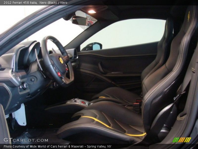 Front Seat of 2012 458 Italia