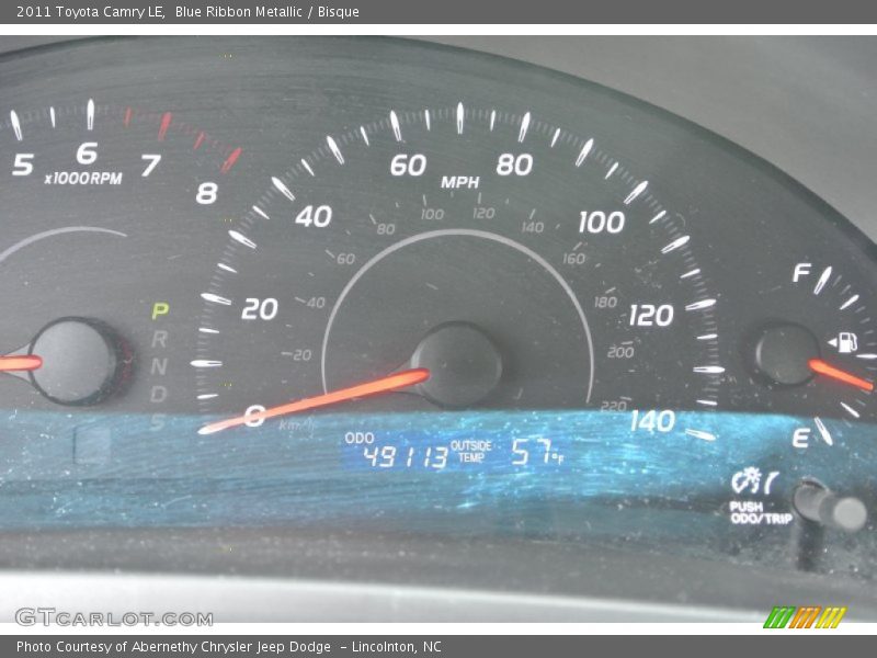Blue Ribbon Metallic / Bisque 2011 Toyota Camry LE