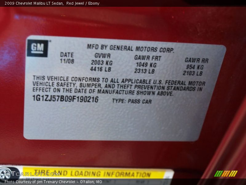 Red Jewel / Ebony 2009 Chevrolet Malibu LT Sedan