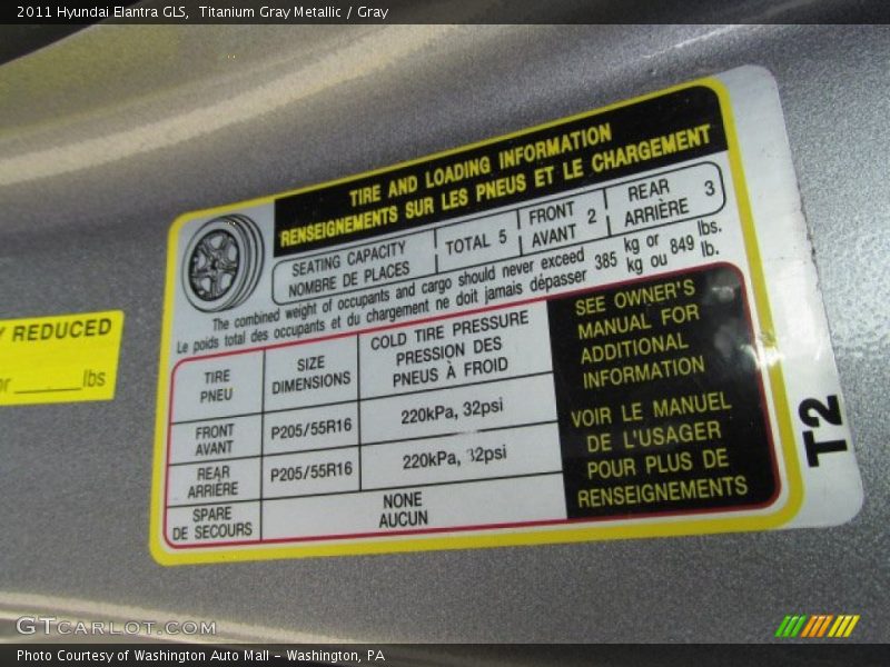 Titanium Gray Metallic / Gray 2011 Hyundai Elantra GLS