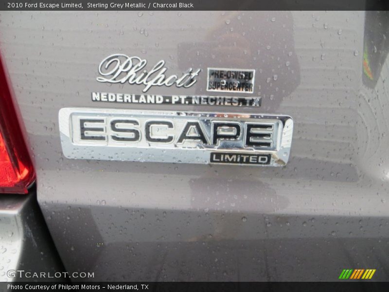 Sterling Grey Metallic / Charcoal Black 2010 Ford Escape Limited