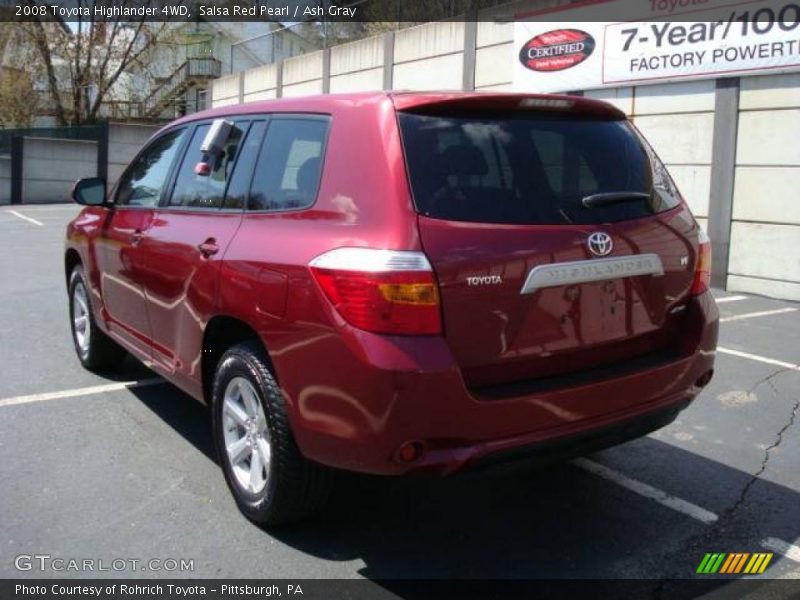 Salsa Red Pearl / Ash Gray 2008 Toyota Highlander 4WD