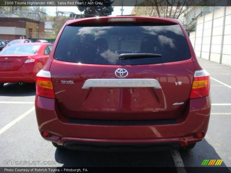 Salsa Red Pearl / Ash Gray 2008 Toyota Highlander 4WD