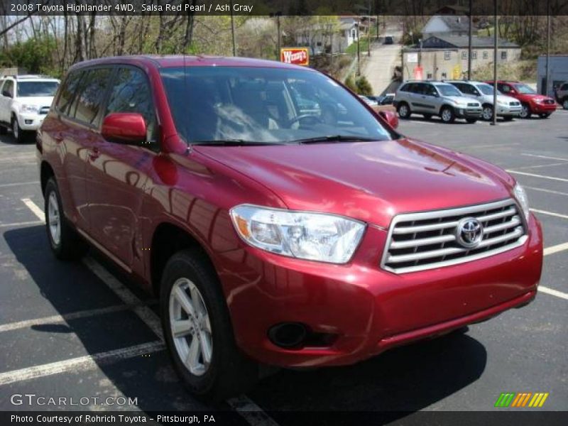 Salsa Red Pearl / Ash Gray 2008 Toyota Highlander 4WD
