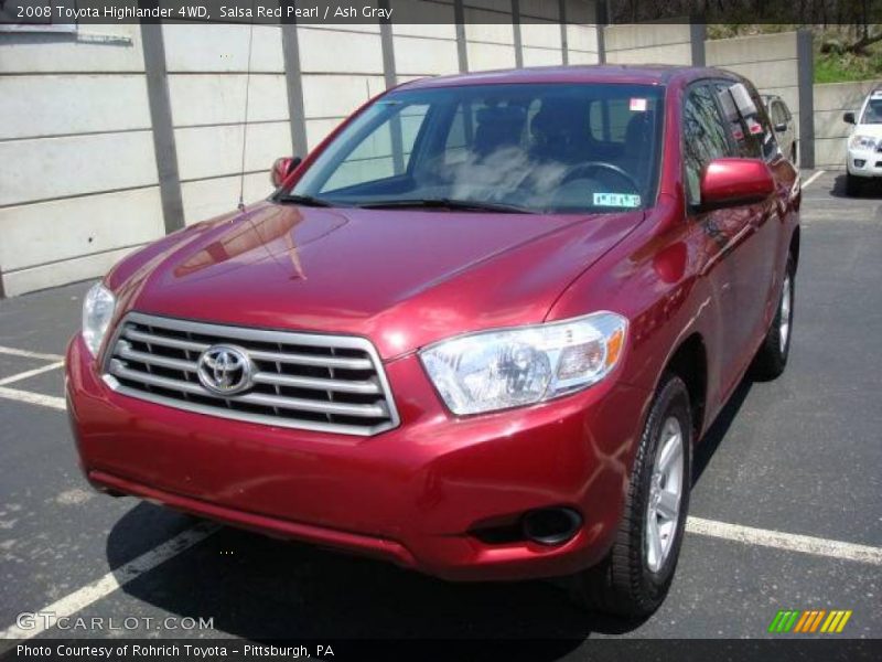 Salsa Red Pearl / Ash Gray 2008 Toyota Highlander 4WD