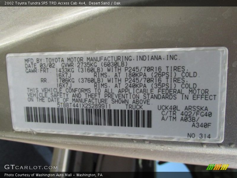 Desert Sand / Oak 2002 Toyota Tundra SR5 TRD Access Cab 4x4