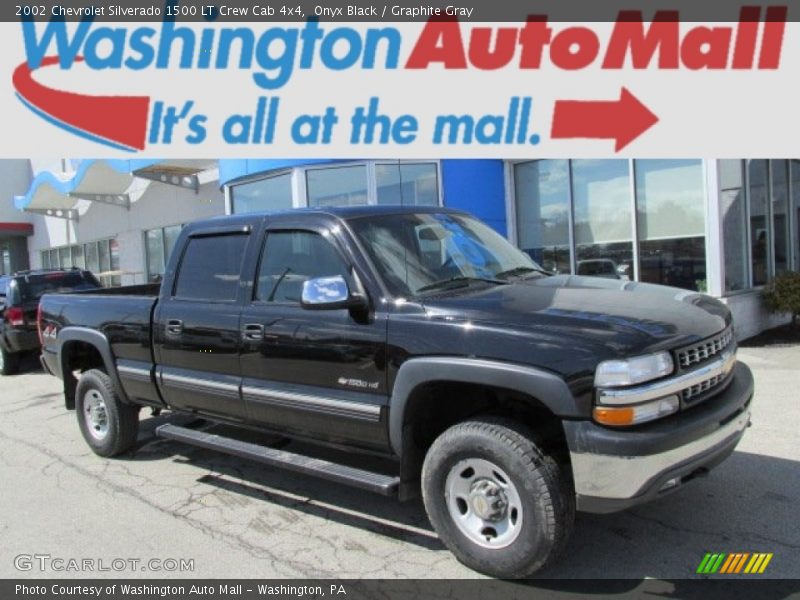 Onyx Black / Graphite Gray 2002 Chevrolet Silverado 1500 LT Crew Cab 4x4