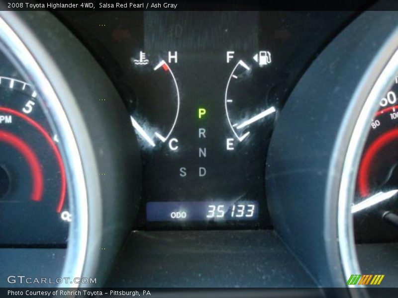 Salsa Red Pearl / Ash Gray 2008 Toyota Highlander 4WD