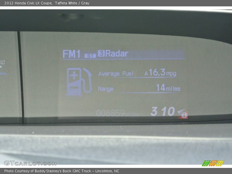 Taffeta White / Gray 2012 Honda Civic LX Coupe