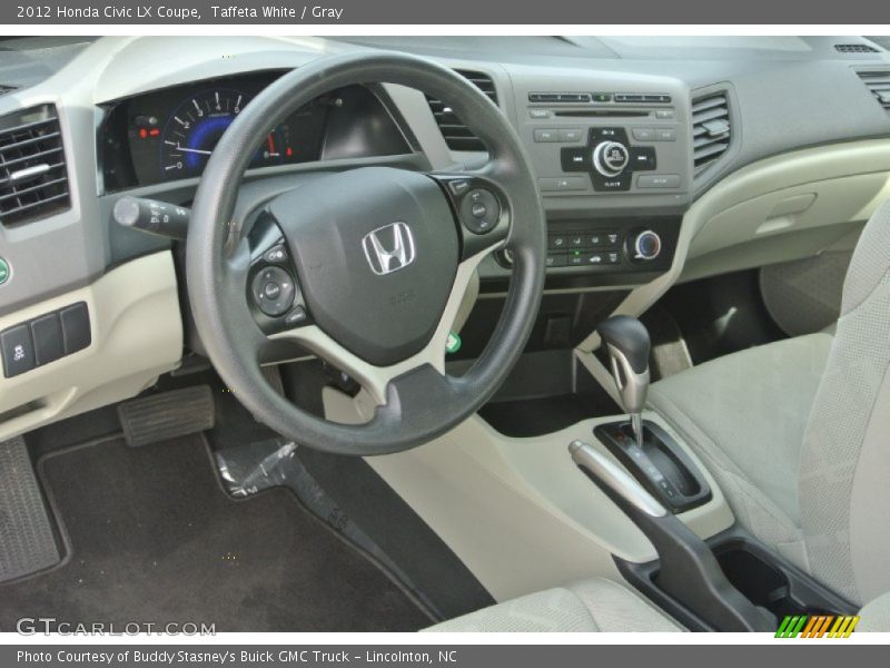 Taffeta White / Gray 2012 Honda Civic LX Coupe