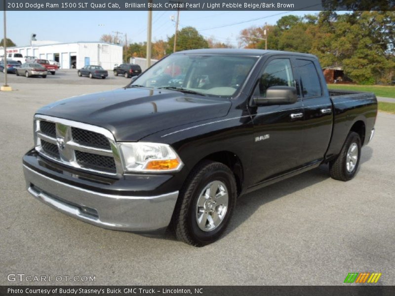 Brilliant Black Crystal Pearl / Light Pebble Beige/Bark Brown 2010 Dodge Ram 1500 SLT Quad Cab