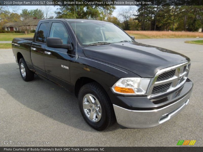 Brilliant Black Crystal Pearl / Light Pebble Beige/Bark Brown 2010 Dodge Ram 1500 SLT Quad Cab