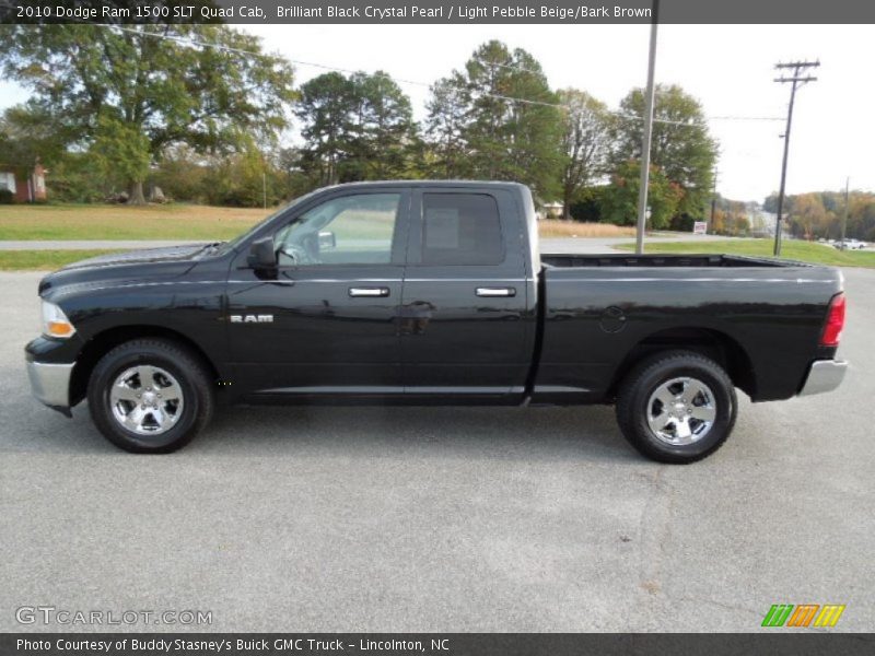 Brilliant Black Crystal Pearl / Light Pebble Beige/Bark Brown 2010 Dodge Ram 1500 SLT Quad Cab