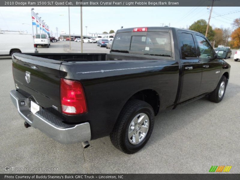 Brilliant Black Crystal Pearl / Light Pebble Beige/Bark Brown 2010 Dodge Ram 1500 SLT Quad Cab