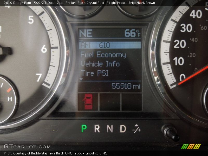 Brilliant Black Crystal Pearl / Light Pebble Beige/Bark Brown 2010 Dodge Ram 1500 SLT Quad Cab