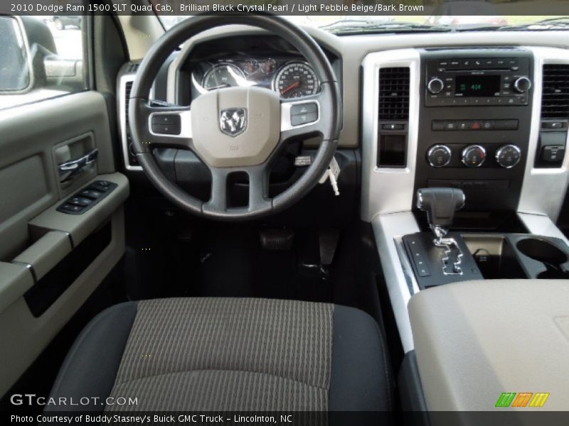 Brilliant Black Crystal Pearl / Light Pebble Beige/Bark Brown 2010 Dodge Ram 1500 SLT Quad Cab