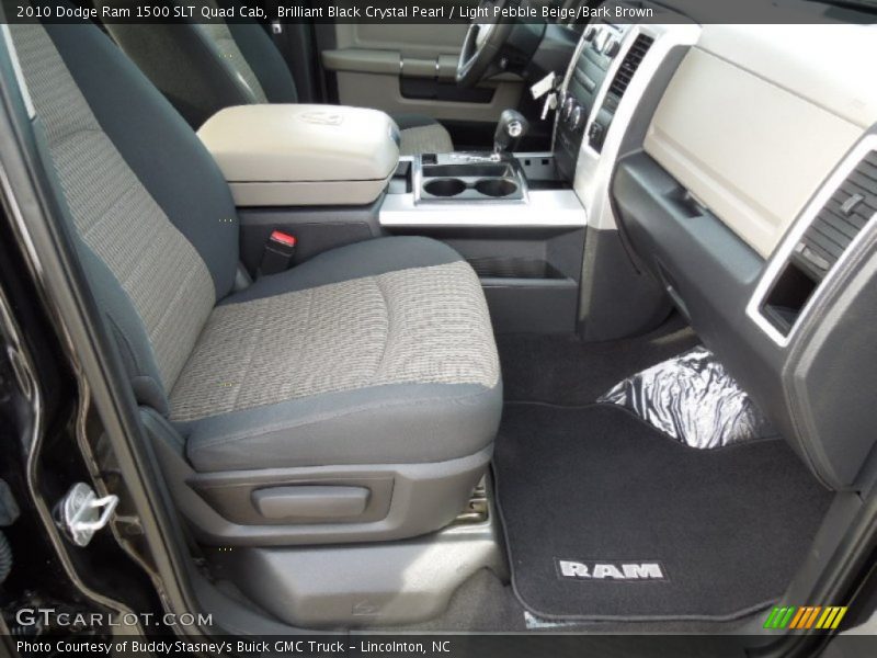 Brilliant Black Crystal Pearl / Light Pebble Beige/Bark Brown 2010 Dodge Ram 1500 SLT Quad Cab