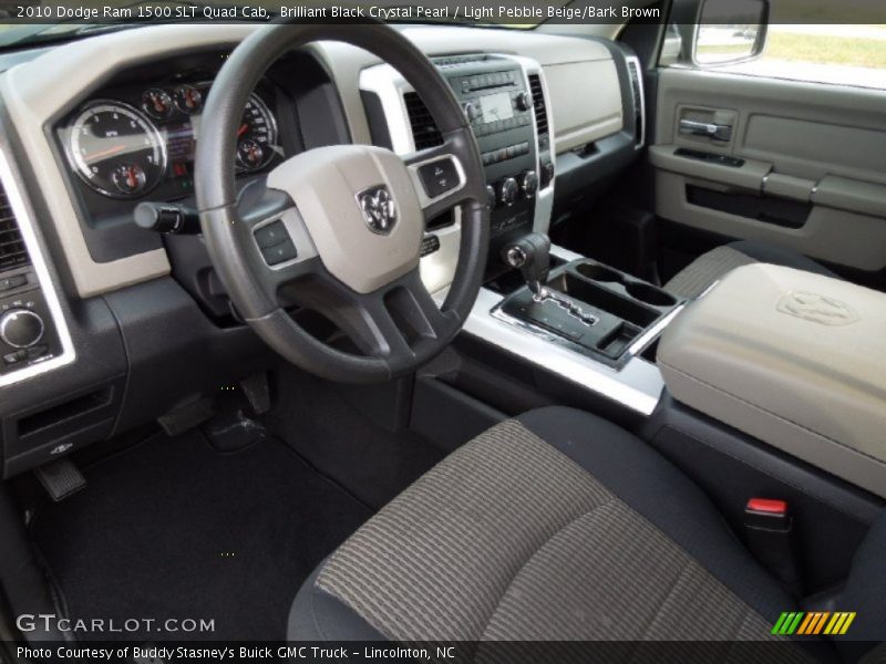 Brilliant Black Crystal Pearl / Light Pebble Beige/Bark Brown 2010 Dodge Ram 1500 SLT Quad Cab