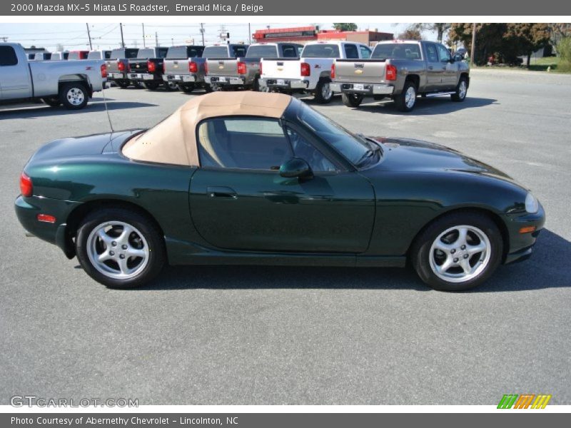 Emerald Mica / Beige 2000 Mazda MX-5 Miata LS Roadster